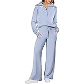 ANRABESS Women 2 Piece Outfits 2025 Fall Fashion Airport Wide Leg Pants Lounge Set Leisure Travel Vacation Clothes Sweatsuits