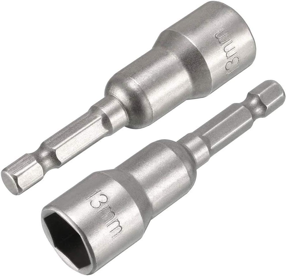 Saipor 5pcs Power Screwdriver Nut Driver Bit Set Sizes 13mm 1/4” Hex Shank Impact Nuts Driver Drill Bits Metric Wrench Socket Bit - Image 3