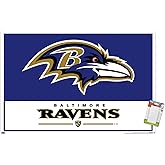 NFL Baltimore Ravens - Logo 21 Wall Poster, 22.37" x 34.00", Poster & Mount Bundle