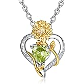 AENEAS Sunflower Necklaces for Women Sterling Silver You Are My Sunshine Necklace Sunflower Birthday Love Heart Mother's Day Gifts for Birthday Mothers Day Christmas Anniversary