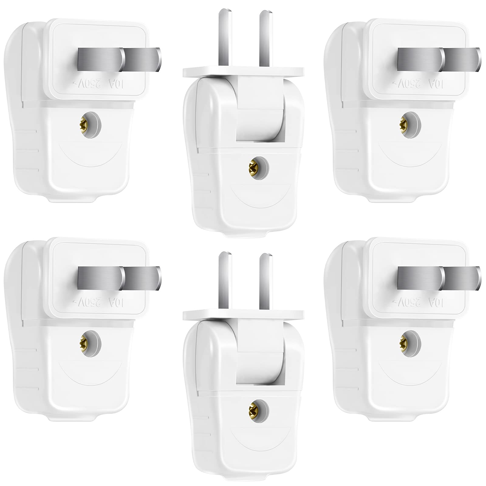 Photo 1 of Replacement Electrical Plug 2 Prong Lamp Replacement Plugs for Lamps Light Duty, Residential Polarized 10 A 110-250V 2 Wire Straight Blade Can Be Rotated 180 Degrees(6 Pieces)