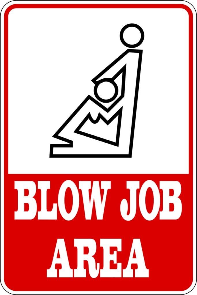 Blow Job Area Picture Art Signs Peel & Stick Sticker Vinyl Wall