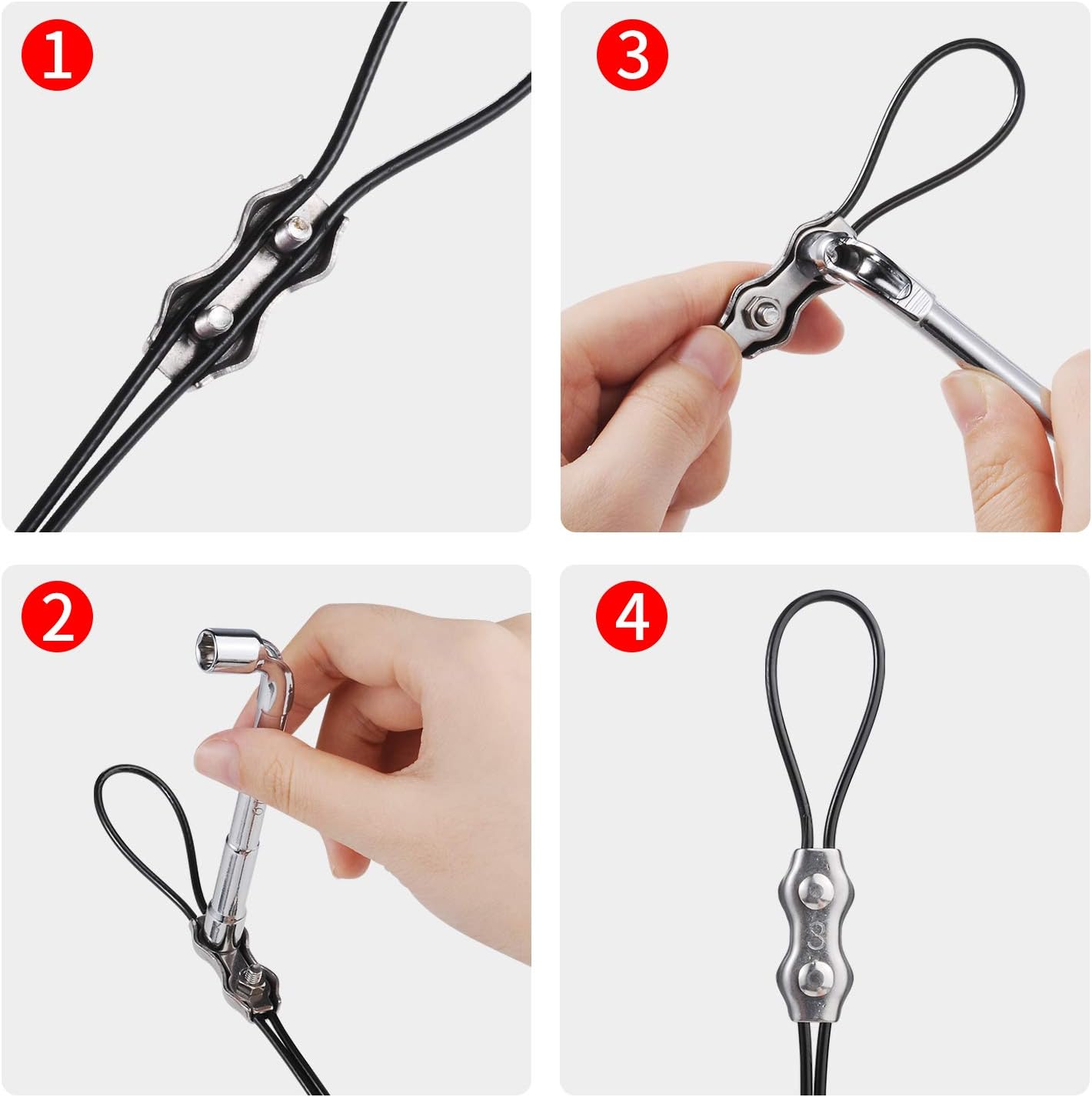 String Lights Hanging Kit, Globe String Lights Suspension Kit, Outdoor Light Guide Wire, Includ 164 FT Nylon-Coated Stainless Steel Wire Rope Cable, Turnbuckle and Hooks, Enough Accessories, Use Manual : Garden & Outdoor