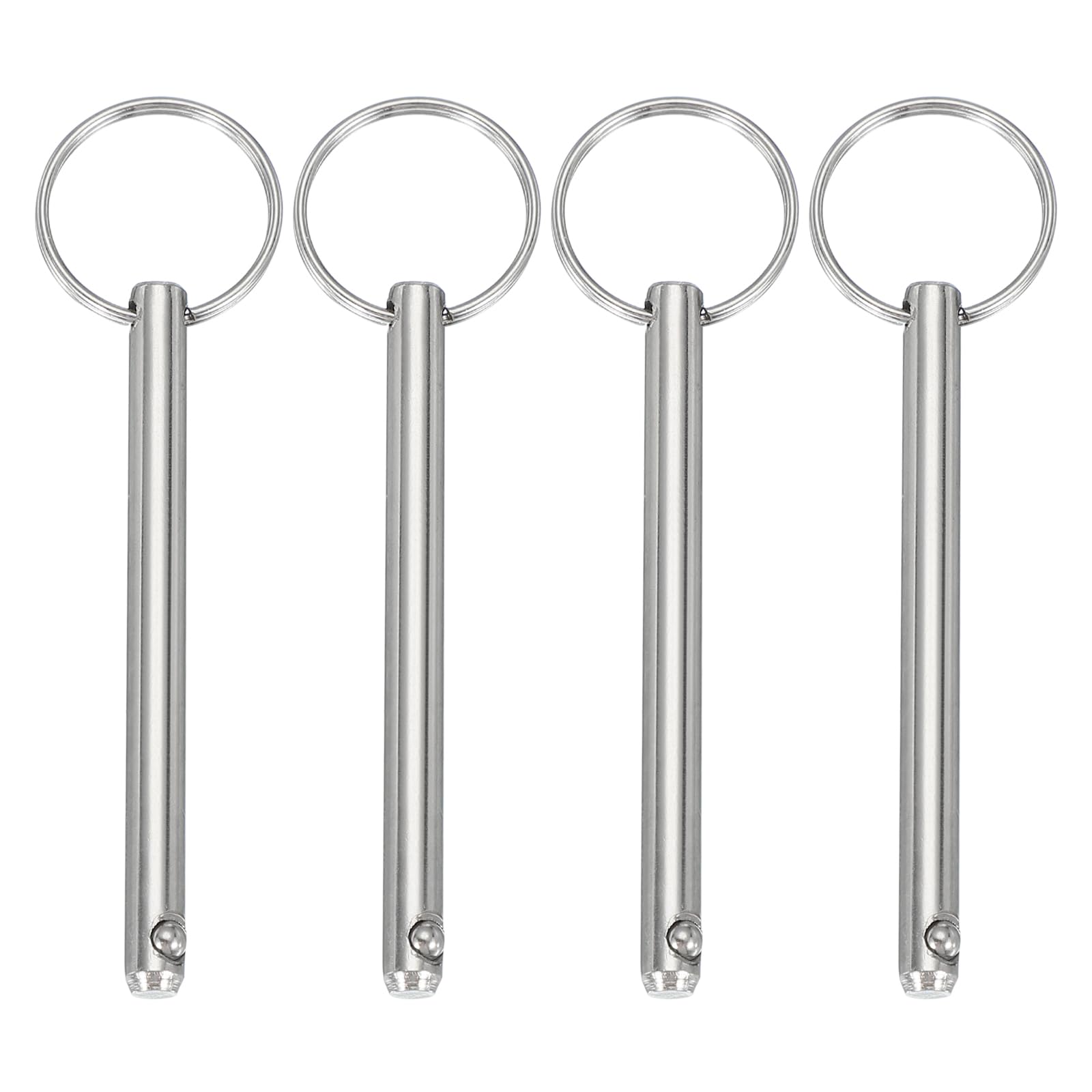 Photo 1 of MECCANIXITY Quick Release Pins, Dia 1/4"(6mm) Usable Length 2.24"(57mm) Total Length 3.62"(92mm) Bimini Top Pins Marine Hardware Carbon Steel for Boat Accessories, Pack of 4