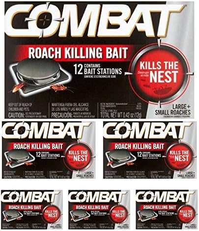 Combat Large + Small Roaches Roach Killing Bait Stations, 12 count, Pack of 6