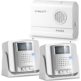 SYNLETT Wireless Bed Alarm with 2 Motion Sensors and Caregiver Pager | Dual motion sensors for fall prevention, bed exit monitoring, dementia care and multiple area monitoring