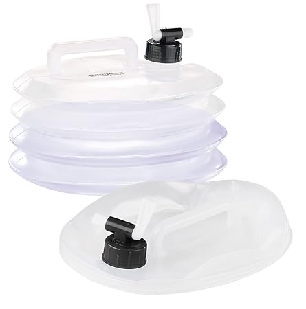 Semptec Urban Survival Technology Kanister faltbar: Faltbarer Wasserkanister mit Zapfhahn, 5 Liter, rund, für Trinkwasser (Ca