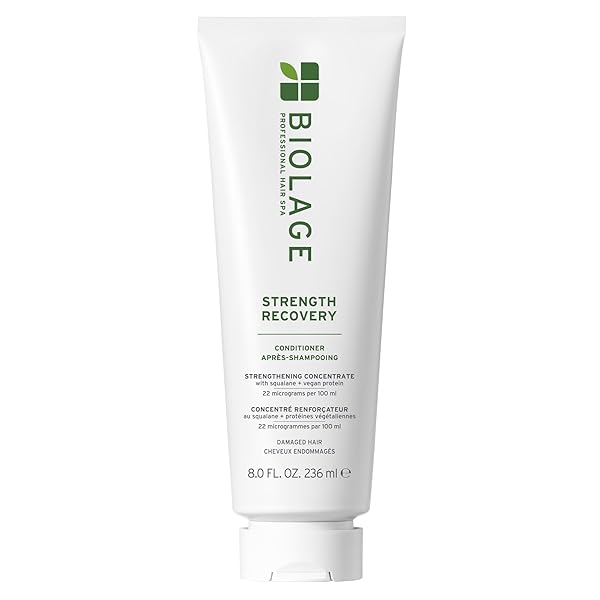 BIOLAGE STRENGTH RECOVERY CONDITIONER – MOISTURIZES & STRENGTHENS DAMAGED HAIR, SOFTNESS & SHINE, OLIVE SQUALANE & VEGAN PROTEINS, PARABEN-FREE, VEGAN, 7.9 FL OZ, PACKAGING MAY VARY