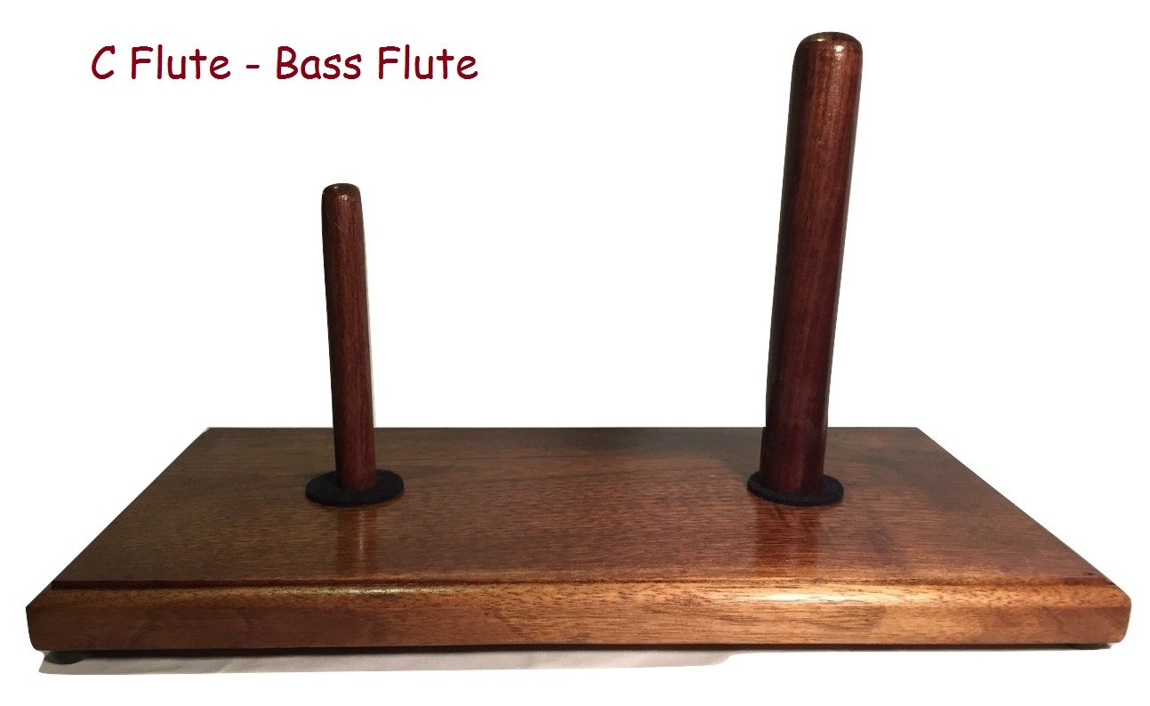Flute Stands Double Base with C Flute & Pic Peg Cylindrical Double