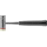 Halder FerroPlex Combination Hammer 3677.035 &ndash; 2&ndash;in&ndash;1 Hammer, Locksmiths' Hammer and Soft-Face Mallet, Hard Nylon Insert, Break-Proof Steel Tube, Non-Slip Rubber Grip, 1.8 lbs.