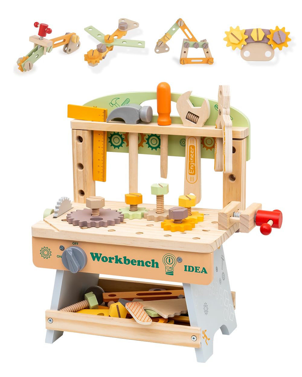 Photo 1 of Kids Tool Bench, Toddler Tool Bench Pretend Play Toys, Wooden Workbench Tool Set for Kids Ages 3-5, Educational Gift Construction Toy for Boys Girls