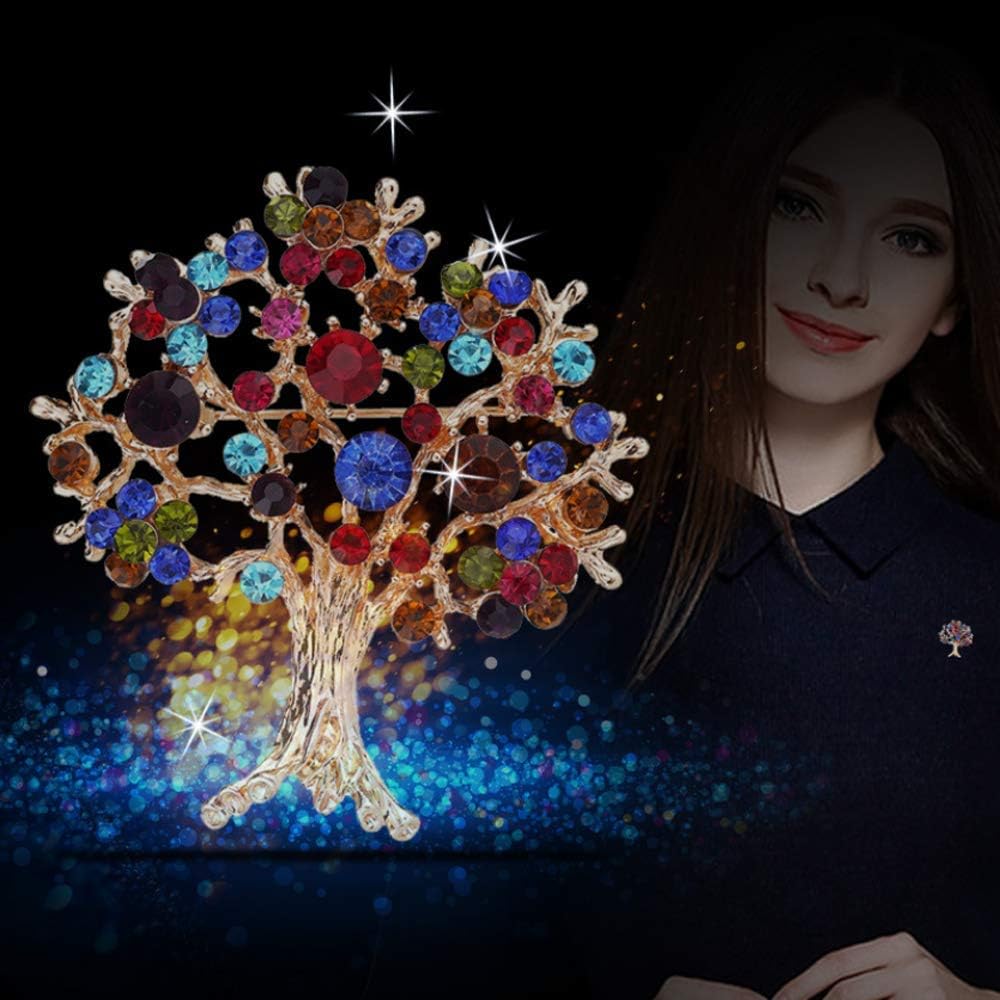 Belons Women's Men's Tree of Life Brooch Alloy Rhinestone Bridal Brooch Pin Wedding Broach Banquet Bouquet Scarfpin - Image 4