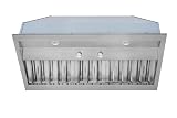 Hauslane Range Hood Insert 36 Inch, Hood Vent for Kitchen | Low Noise Performance, Professional-Grade Baffle Filters, LED Lamps, Stainless Steel Ductless Hood, Built in Range Hood 18.5” Deep
