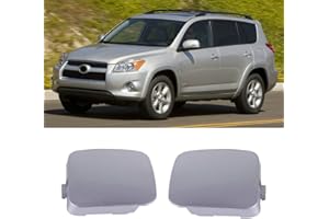 fitfoyo 2Pcs Right + Left Side Front Bumper Tow Hook Eye Cover Cap for Toyota RAV4 2009 2010 2011 2012 Silver