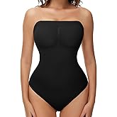 Zeecaro Strapless Shapewear Thong for Women Tummy Control Tube Top Bodysuits One Piece Leotard