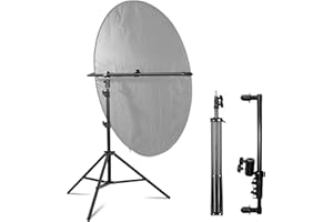 YUOCU Extendable Reflector Holder Arm with 78.7"/2m Tripod Light Stand, Photo Telescopic 25.5" to 47.2" Boom Arm 360° Swivel Reflector Bracket for Product Portrait Studio Outdoor Photography