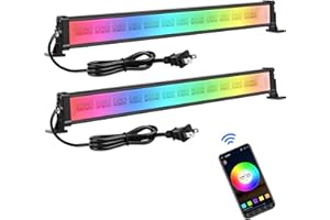 MEIKEE RGB Wall Washer Lights, 42W RGBCW Smart APP Waterproof LED Light Bar, Dimmable Flood Lights for Church Wedding Birthday Party Stage Lighting Christmas Decoration 2 Pack