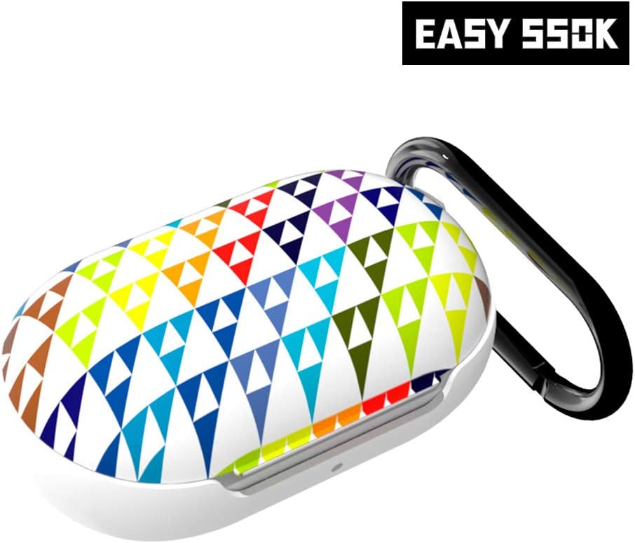 Easyssok - Galaxy Buds Design Pattern Case Cover, Compatible with Galaxy Buds/Buds+ Plus Case, Hard Protective Case, Full Body Protection (Pattern_Triangle)