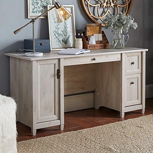 Lamantia Saine Home Office Rectangular Computer Desk with 2 Drawers and 1 Cabinet Made of Manufactured Wood in Antique White Finish 29.02'' H x 59.05'' W x 23.47'' D in.
