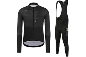 GCRFL Winter Cycling Kit Men's Cycling Jersey Set Long Sleeves Jersey Bike Pants Cycling Clothing Softshell Windbreaker