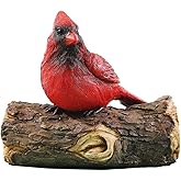 Scicalife Cardinal Garden Decor Red Bird Resin Ornament Hanging on Tree Outdoor Lawn Decorations Hand-Painted Bird Sculpture for Patio and Yard