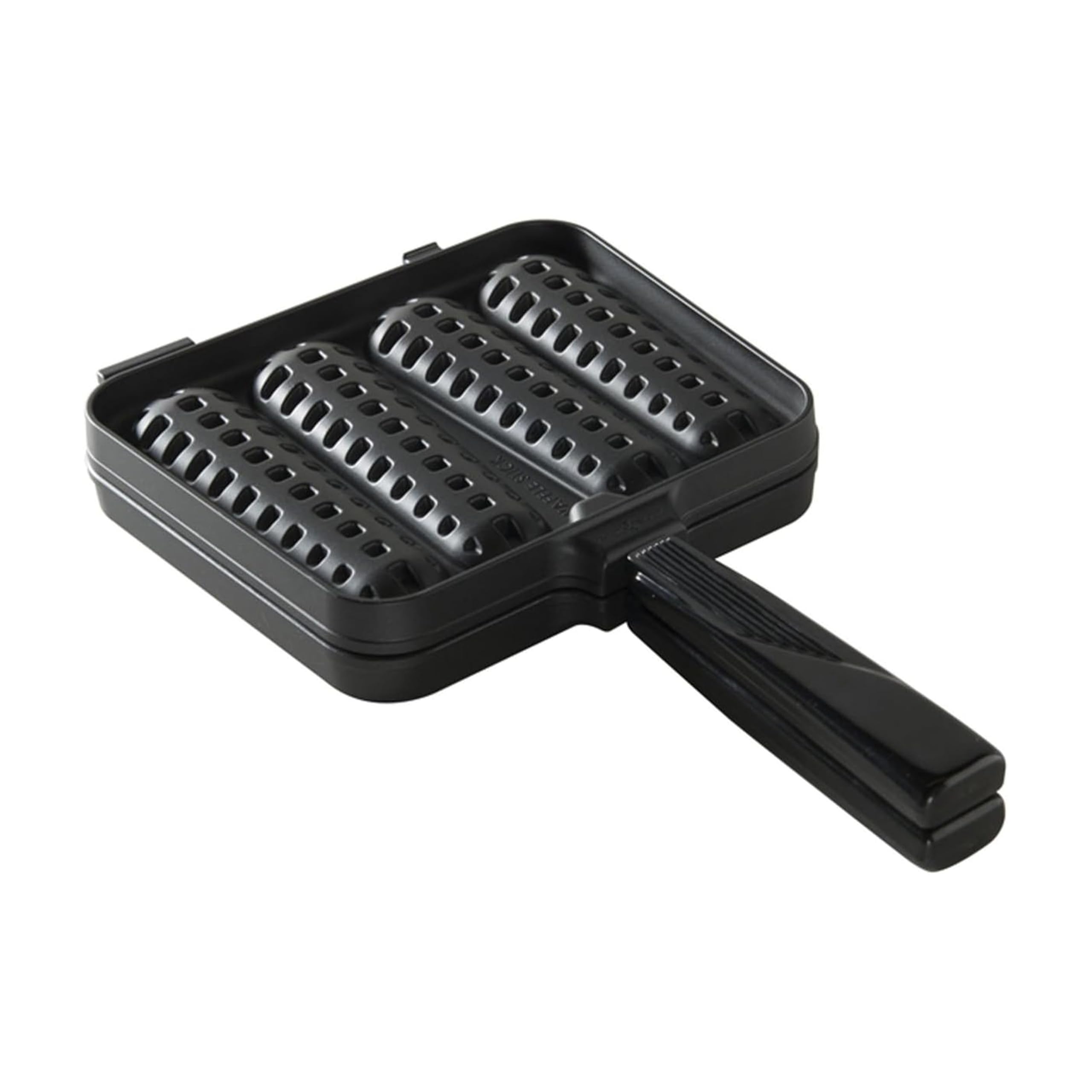Nordic Ware Waffle Dippers Pan, Cast-Aluminium Waffle Frying Pan, Waffle Pan for 4 Waffles, Mini Waffle Maker - Black