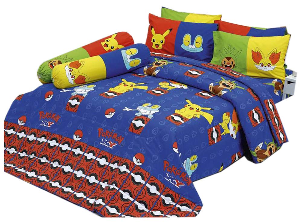 Tamegems Bedding Pokemon Official Licensed Blue Bed Sheet Set