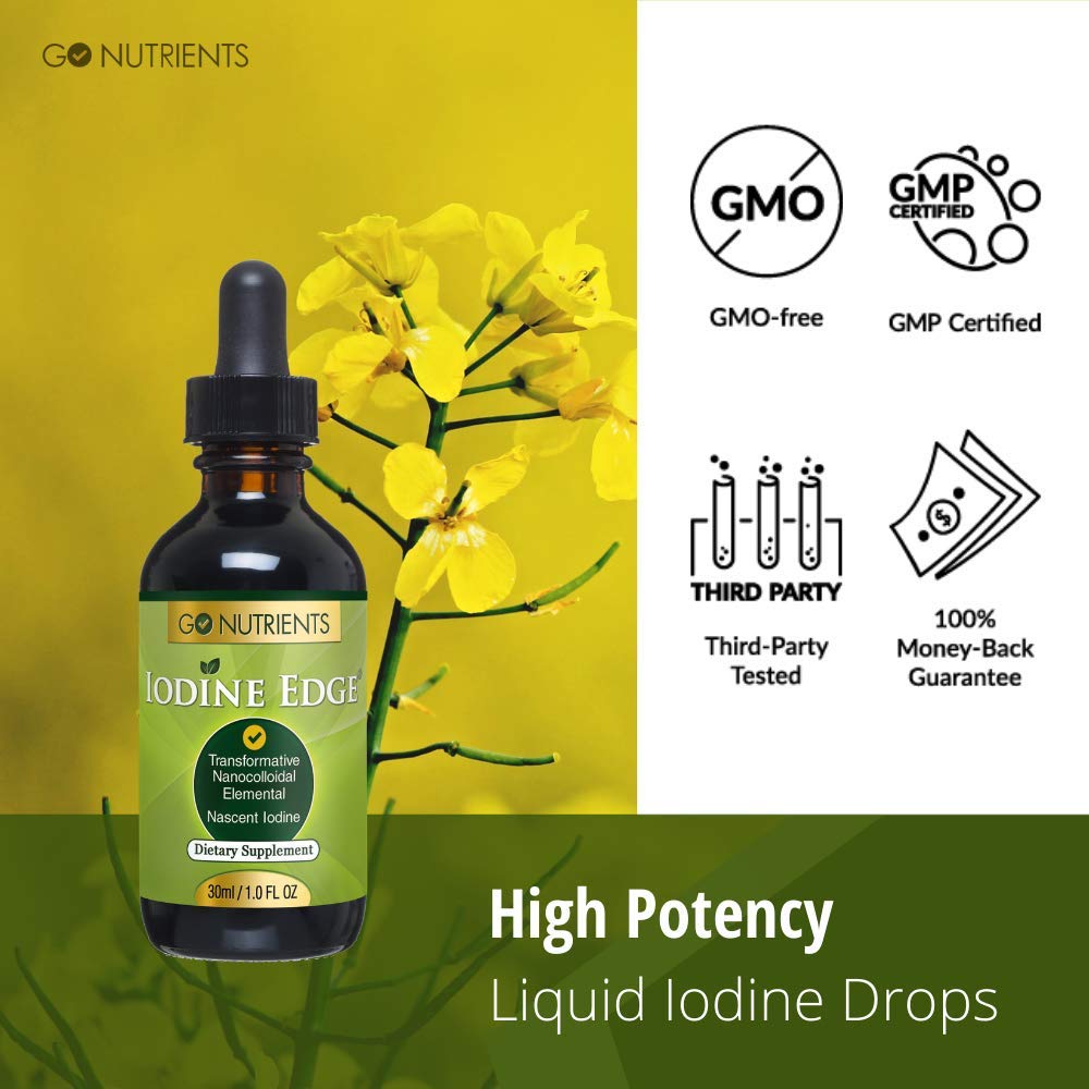 Nascent Iodine Supplement High Potency Liquid Drops for Thyroid