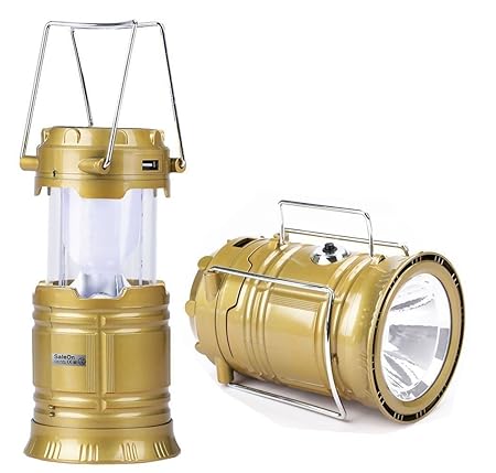 SaleOn Lantern LED Solar Emergency Bulb with Mobile Charging Facility (Gold, 022)