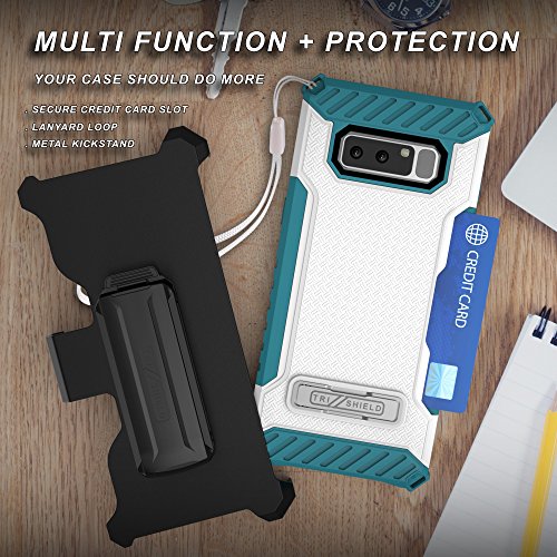 Galaxy Note 8 Case, Trishield Durable Rugged Heavy Duty Phone Cover With Detachable Lanyard Loop Belt Clip Holster And Built in kickstand Card Slot For Note 8 - Parasailing