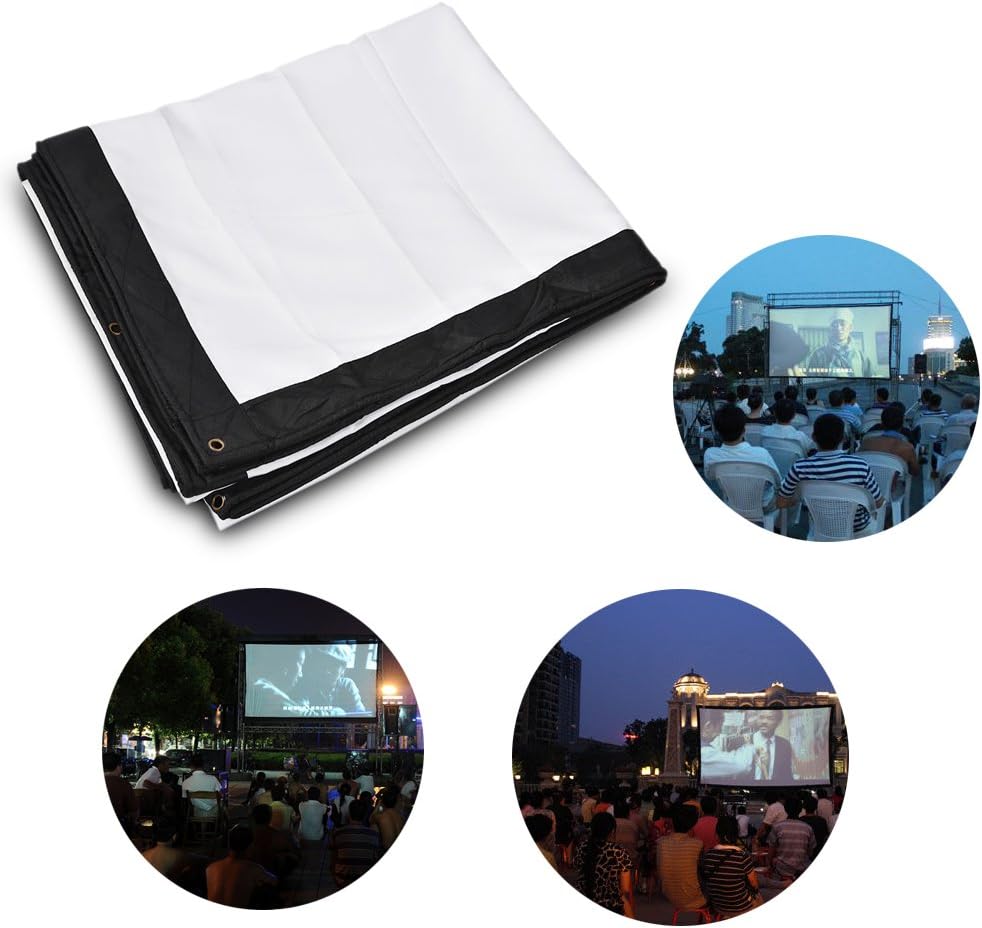 HD Projector Screen, 200Inch 16:9 Wall Mount Outdoor Indoor Film Movie Projector Projection Screen Curtain: Electronics