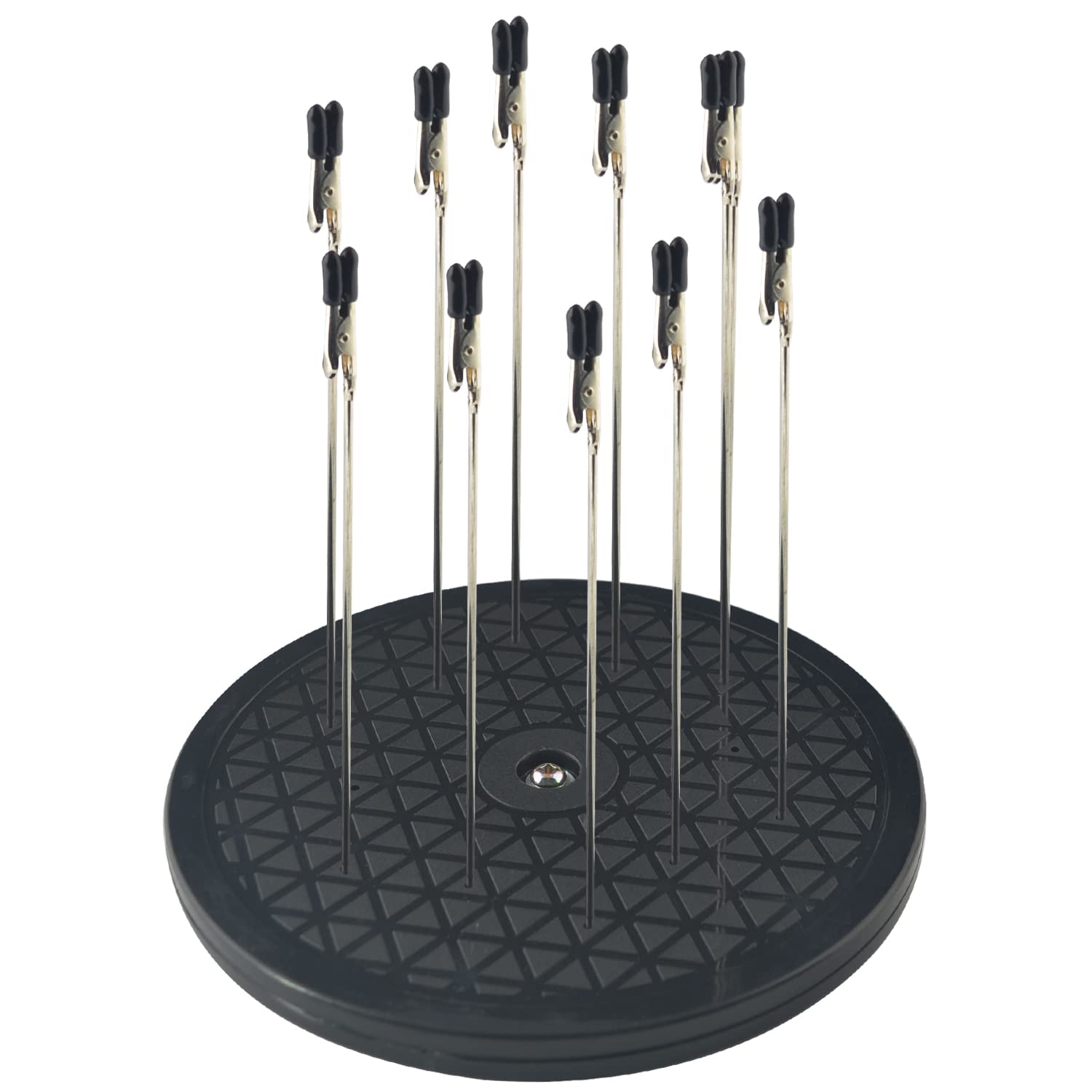 Rosemary 7.5" Round Heavy Duty Swivel Rotating Stand with 10 Pcs Alligator Clip Sticks Hobby Modeling Holder DIY Card Photo Memo