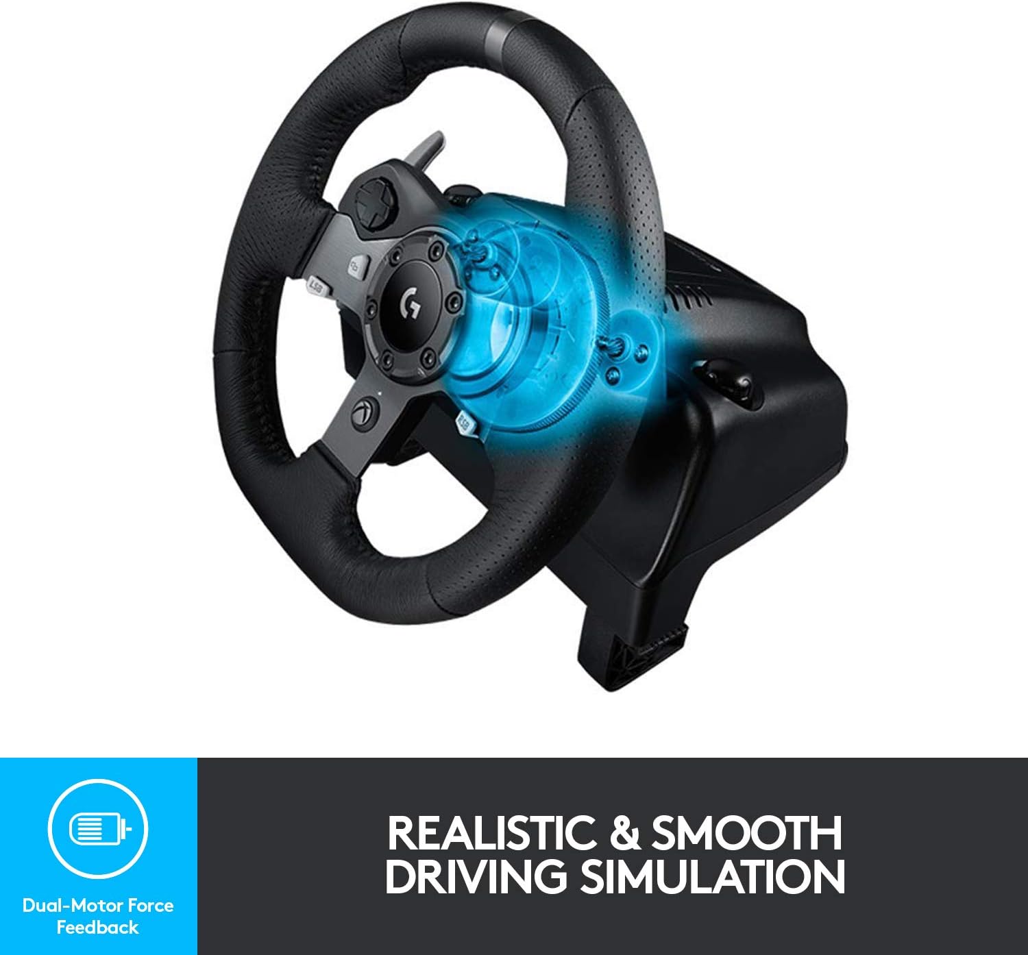Logitech G G920 Driving Force Racing Wheel and Floor Pedals, Real Force Feedback, Stainless Steel Paddle Shifters - Image 5