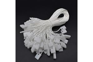 BRANDLESS 7 Inch Hang String Tag Fasteners Nylon Snap Lock Pin Loop Fastener Hook Ties 1000Pcs (White)