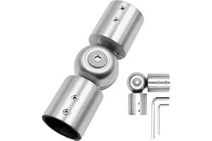 Window Curtain Rod Corner Connector 1 pcs,LISTENJIALE Adjustable Corner Curtain Rod Connector for 1 Inch Bay Window(Silver)
