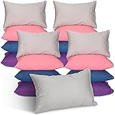 Kigley 16 Pcs Mini Pillow 14" x 9" Small Pillows for Sleeping Daycare Travel Nap Time Neck Lumbar(Dark Colors)