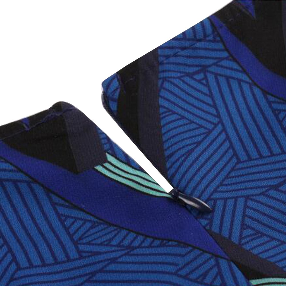 Women\'s 1950s Classy Cocktail Party Prom Vintage Rockabilly Floral Swing Dress with Belt (3XL, Dark Blue)