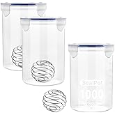 Boocalny 3 Sets Paint Container with Stainless Steel Mixing Ball, Plastic Paint Storage Containers, Airtight Paint Container, Touch up Paint Cups with Lids for Leftover Paint (1000ml/33.81oz)
