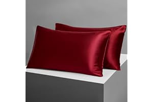 Candoury Satin Silk Pillowcase for Hair and Skin, Queen Size Set of 2 Pillow Cases, Soft Silky Pillow Covers 2 Pack with Enve