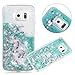 Galaxy S6 Edge Case, GreenElec Floating Bling Ultra-Slim Luxury Glitter Sparkly Gradient Flowing Hybrid Hard PC Liquid Infused Case Cover for Samsung Galaxy S6 Edge (Aqua)