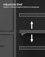 VASAGLE Bathroom Floor Storage Cabinet 4 Drawers 1 Door 30x55x82cm Ink Black view 4