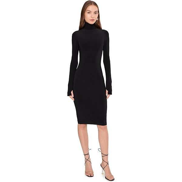 norma kamali long sleeve tara dress Norma Kamali Women's Long Sleeve Tara Dress, Black, XXS at Amazon Women's  Clothing store