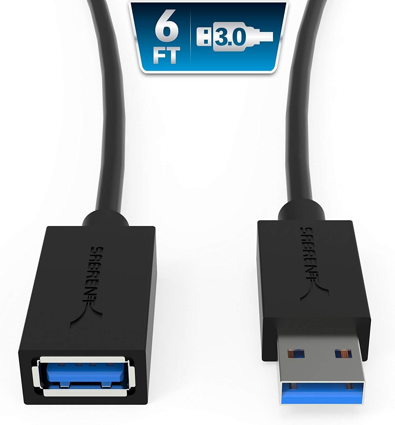 Sabrent 22AWG USB 3.0 Extension Cable - A-Male to A-Female [Black] 6 Feet (CB-3060): Computers & Accessories