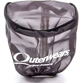 Outerwears Air Filter Wrap, Pre Filter, 3-1/2 in OD, 4 in Tall, Top, Polyester, Black, Each
