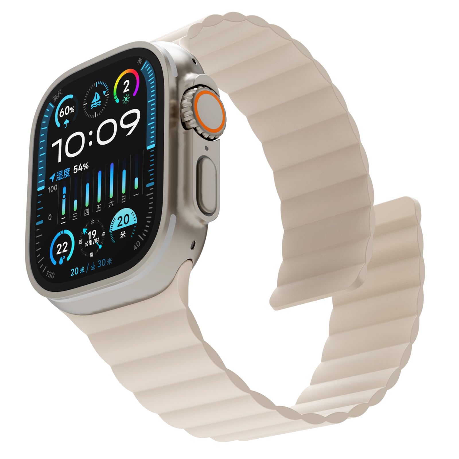 Photo 1 of SINGEAR Wide Magnetic Silicone Band Compatible with Apple Watch 49 46 45 44 42 41 40 38mm Bands for Women Men, Sport Strap Strong Magnet Wristband for iWatch Ultra 1/2 Series 10 9 8 7 6 5 4 3 1 SE