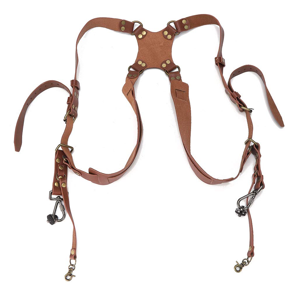 Leather Adjustable Double Camera Shoulder Strap Harness, Camera Accessories, Leather Camera Strap, Quick Release Camera Strap, Photography Accessories For Digital SLR Camera