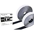 Yuwa 1 Inch Black Hook and Loop Magic Tape Self Adhesive Sticky Back Fastener Nylon Heavy Duty for DIY Craft (15 Feets) (Black)