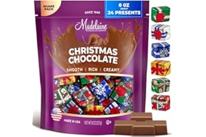 THE MADELAINE CHOCOLATE COMPANY Madelaine Milk Chocolate Christmas Presents – Individually Wrapped Holiday Chocolates for Kids – Christmas Candy Stocking Stuffers & Holiday Gift Basket Treats – 8 oz Bag (Approx. 24 Pieces)