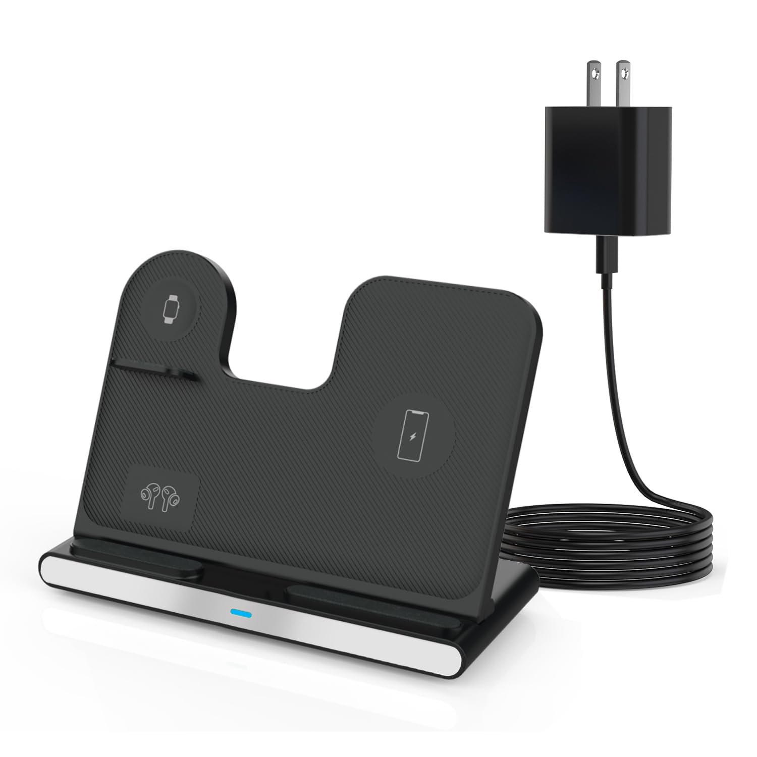 Photo 1 of 3 in 1 Wireless Charger Fast Charging Stand for Samsung, 15W Foldable Phone Charger Stand Android Charging Station for Samsung Galaxy S25/S24/S23 Ultra,Z Flip 6/Flip 7,Z Fold 6/Fold 7,iPhone 17/16/15