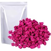 Mkostlich Freeze-dried Dragon Fruit, 3.52oz/100g Diced Dragon Fruit with 1 Ingredients, No Sugar Added, Dragonfruits Cube for Drink, Dried Dragon Fruit Snack (Pack of 1)